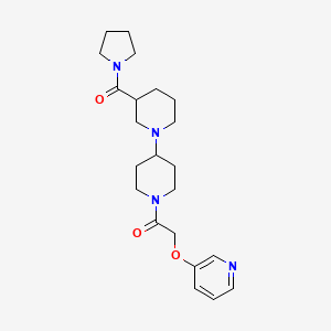 molecular formula C22H32N4O3 B5296587 1'-[(pyridin-3-yloxy)acetyl]-3-(pyrrolidin-1-ylcarbonyl)-1,4'-bipiperidine 