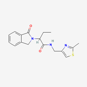 molecular formula C17H19N3O2S B5296596 N-[(2-methyl-1,3-thiazol-4-yl)methyl]-2-(1-oxo-1,3-dihydro-2H-isoindol-2-yl)butanamide 