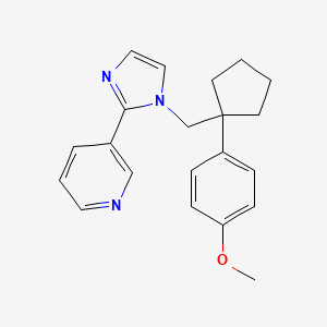 molecular formula C21H23N3O B5296602 3-(1-{[1-(4-methoxyphenyl)cyclopentyl]methyl}-1H-imidazol-2-yl)pyridine 