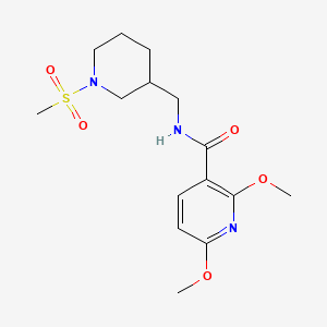 molecular formula C15H23N3O5S B5296604 2,6-dimethoxy-N-{[1-(methylsulfonyl)piperidin-3-yl]methyl}nicotinamide 