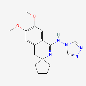 molecular formula C17H21N5O2 B5296621 N-(6',7'-dimethoxy-2'H-spiro[cyclopentane-1,3'-isoquinolin]-1'(4'H)-ylidene)-4H-1,2,4-triazol-4-amine 