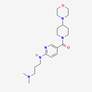 molecular formula C20H33N5O2 B5296629 N,N-dimethyl-N'-{5-[(4-morpholin-4-ylpiperidin-1-yl)carbonyl]pyridin-2-yl}propane-1,3-diamine 