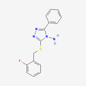 molecular formula C15H13FN4S B5296646 3-[(2-fluorobenzyl)thio]-5-phenyl-4H-1,2,4-triazol-4-amine 