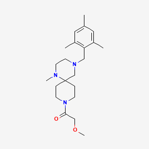 molecular formula C22H35N3O2 B5296648 4-(mesitylmethyl)-9-(methoxyacetyl)-1-methyl-1,4,9-triazaspiro[5.5]undecane 