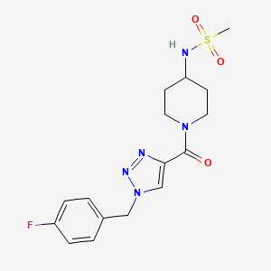molecular formula C16H20FN5O3S B5296671 N-(1-{[1-(4-fluorobenzyl)-1H-1,2,3-triazol-4-yl]carbonyl}-4-piperidinyl)methanesulfonamide 