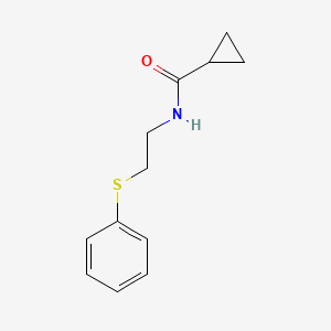molecular formula C12H15NOS B5296675 N-[2-(phenylthio)ethyl]cyclopropanecarboxamide 