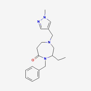 molecular formula C19H26N4O B5296688 4-benzyl-3-ethyl-1-[(1-methyl-1H-pyrazol-4-yl)methyl]-1,4-diazepan-5-one 