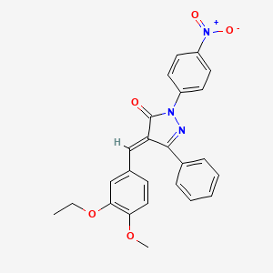 molecular formula C25H21N3O5 B5296693 4-(3-ethoxy-4-methoxybenzylidene)-2-(4-nitrophenyl)-5-phenyl-2,4-dihydro-3H-pyrazol-3-one 