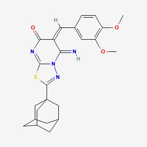molecular formula C24H26N4O3S B5296701 2-(1-adamantyl)-6-(3,4-dimethoxybenzylidene)-5-imino-5,6-dihydro-7H-[1,3,4]thiadiazolo[3,2-a]pyrimidin-7-one 