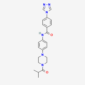 molecular formula C23H26N6O2 B5296708 N-[4-(4-isobutyryl-1-piperazinyl)phenyl]-4-(4H-1,2,4-triazol-4-yl)benzamide 