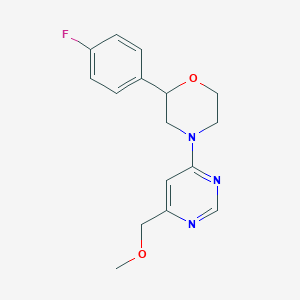 molecular formula C16H18FN3O2 B5296719 2-(4-fluorophenyl)-4-[6-(methoxymethyl)pyrimidin-4-yl]morpholine 