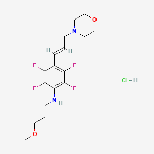 molecular formula C17H23ClF4N2O2 B5296729 (3-methoxypropyl){2,3,5,6-tetrafluoro-4-[3-(4-morpholinyl)-1-propen-1-yl]phenyl}amine hydrochloride 