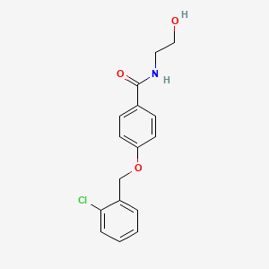 molecular formula C16H16ClNO3 B5296754 4-[(2-chlorobenzyl)oxy]-N-(2-hydroxyethyl)benzamide 