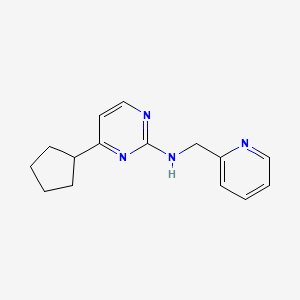 molecular formula C15H18N4 B5296767 4-cyclopentyl-N-(pyridin-2-ylmethyl)pyrimidin-2-amine 