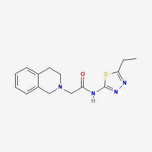 molecular formula C15H18N4OS B5296768 2-(3,4-dihydro-2(1H)-isoquinolinyl)-N-(5-ethyl-1,3,4-thiadiazol-2-yl)acetamide 