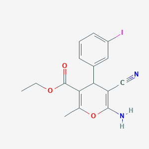molecular formula C16H15IN2O3 B5296794 ethyl 6-amino-5-cyano-4-(3-iodophenyl)-2-methyl-4H-pyran-3-carboxylate 