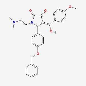 molecular formula C29H30N2O5 B5296829 5-[4-(benzyloxy)phenyl]-1-[2-(dimethylamino)ethyl]-3-hydroxy-4-(4-methoxybenzoyl)-1,5-dihydro-2H-pyrrol-2-one 