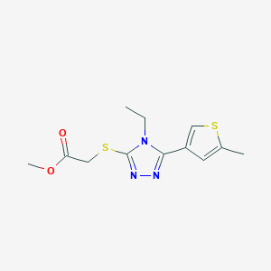 molecular formula C12H15N3O2S2 B5296857 methyl {[4-ethyl-5-(5-methyl-3-thienyl)-4H-1,2,4-triazol-3-yl]thio}acetate 