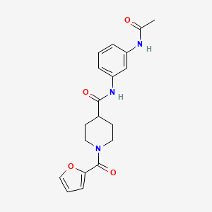 molecular formula C19H21N3O4 B5296895 N-[3-(acetylamino)phenyl]-1-(2-furoyl)piperidine-4-carboxamide 
