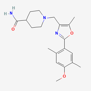 molecular formula C20H27N3O3 B5296903 1-{[2-(4-methoxy-2,5-dimethylphenyl)-5-methyl-1,3-oxazol-4-yl]methyl}piperidine-4-carboxamide 
