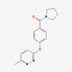 molecular formula C16H17N3O2 B5296906 3-methyl-6-[4-(1-pyrrolidinylcarbonyl)phenoxy]pyridazine 