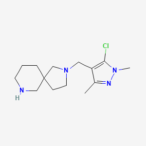 molecular formula C14H23ClN4 B5296908 2-[(5-chloro-1,3-dimethyl-1H-pyrazol-4-yl)methyl]-2,7-diazaspiro[4.5]decane dihydrochloride 