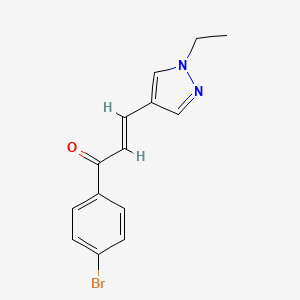 molecular formula C14H13BrN2O B5296932 1-(4-bromophenyl)-3-(1-ethyl-1H-pyrazol-4-yl)-2-propen-1-one 