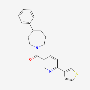 molecular formula C22H22N2OS B5296961 4-phenyl-1-{[6-(3-thienyl)pyridin-3-yl]carbonyl}azepane 