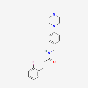 molecular formula C21H26FN3O B5296969 3-(2-fluorophenyl)-N-[4-(4-methyl-1-piperazinyl)benzyl]propanamide 