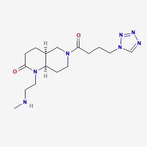 molecular formula C16H27N7O2 B5297003 rel-(4aS,8aR)-1-[2-(methylamino)ethyl]-6-[4-(1H-tetrazol-1-yl)butanoyl]octahydro-1,6-naphthyridin-2(1H)-one hydrochloride 