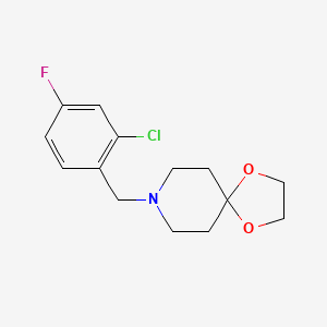 molecular formula C14H17ClFNO2 B5297011 8-(2-chloro-4-fluorobenzyl)-1,4-dioxa-8-azaspiro[4.5]decane 
