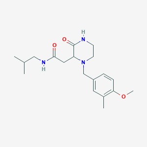 molecular formula C19H29N3O3 B5297014 N-isobutyl-2-[1-(4-methoxy-3-methylbenzyl)-3-oxo-2-piperazinyl]acetamide 