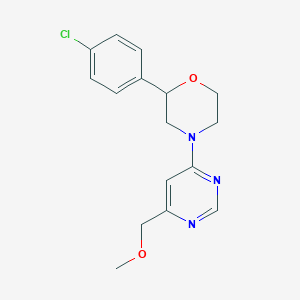 molecular formula C16H18ClN3O2 B5297015 2-(4-chlorophenyl)-4-[6-(methoxymethyl)pyrimidin-4-yl]morpholine 
