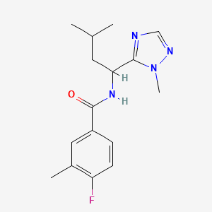 molecular formula C16H21FN4O B5297027 4-fluoro-3-methyl-N-[3-methyl-1-(1-methyl-1H-1,2,4-triazol-5-yl)butyl]benzamide 