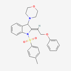 molecular formula C27H28N2O4S B5297035 1-[(4-methylphenyl)sulfonyl]-3-(4-morpholinyl)-2-(2-phenoxyethylidene)indoline 