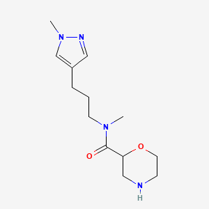 molecular formula C13H22N4O2 B5297042 N-methyl-N-[3-(1-methyl-1H-pyrazol-4-yl)propyl]-2-morpholinecarboxamide hydrochloride 