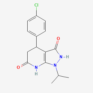 molecular formula C15H16ClN3O2 B5297063 4-(4-chlorophenyl)-1-isopropyl-4,7-dihydro-1H-pyrazolo[3,4-b]pyridine-3,6(2H,5H)-dione 