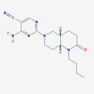 molecular formula C17H24N6O B5297073 4-amino-2-[(4aS*,8aR*)-1-butyl-2-oxooctahydro-1,6-naphthyridin-6(2H)-yl]pyrimidine-5-carbonitrile 