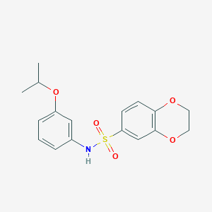 molecular formula C17H19NO5S B5297085 N-(3-isopropoxyphenyl)-2,3-dihydro-1,4-benzodioxine-6-sulfonamide 