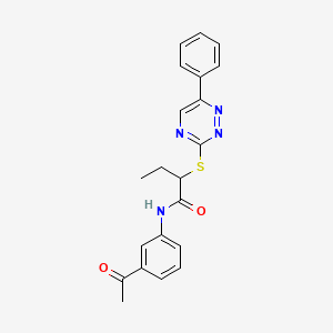 N-(3-acetylphenyl)-2-[(6-phenyl-1,2,4-triazin-3-yl)thio]butanamide