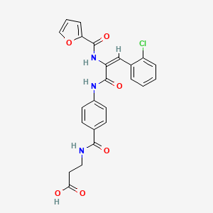 molecular formula C24H20ClN3O6 B5297156 N-(4-{[3-(2-chlorophenyl)-2-(2-furoylamino)acryloyl]amino}benzoyl)-beta-alanine 