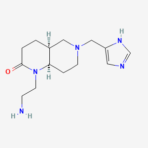 molecular formula C14H23N5O B5297166 rel-(4aS,8aR)-1-(2-aminoethyl)-6-(1H-imidazol-4-ylmethyl)octahydro-1,6-naphthyridin-2(1H)-one dihydrochloride 
