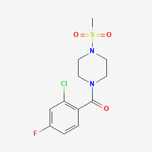 molecular formula C12H14ClFN2O3S B5297180 1-(2-chloro-4-fluorobenzoyl)-4-(methylsulfonyl)piperazine 