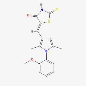 molecular formula C17H16N2O2S2 B5297188 5-{[1-(2-methoxyphenyl)-2,5-dimethyl-1H-pyrrol-3-yl]methylene}-2-thioxo-1,3-thiazolidin-4-one 