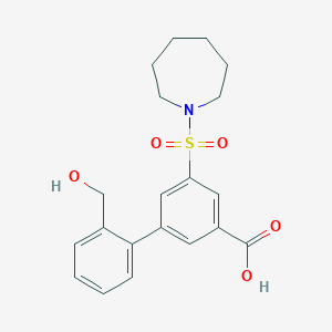 molecular formula C20H23NO5S B5297211 5-(azepan-1-ylsulfonyl)-2'-(hydroxymethyl)biphenyl-3-carboxylic acid 