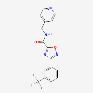 molecular formula C16H11F3N4O2 B5297221 N-(4-pyridinylmethyl)-3-[3-(trifluoromethyl)phenyl]-1,2,4-oxadiazole-5-carboxamide 