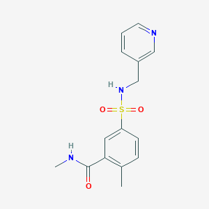 molecular formula C15H17N3O3S B5297234 N,2-dimethyl-5-{[(3-pyridinylmethyl)amino]sulfonyl}benzamide 