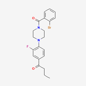 molecular formula C21H22BrFN2O2 B5297267 1-{4-[4-(2-bromobenzoyl)-1-piperazinyl]-3-fluorophenyl}-1-butanone 