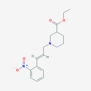 molecular formula C17H22N2O4 B5297273 ethyl 1-[3-(2-nitrophenyl)-2-propen-1-yl]-3-piperidinecarboxylate 