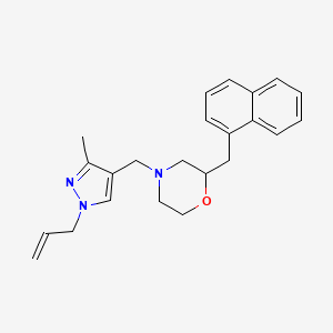 molecular formula C23H27N3O B5297287 4-[(1-allyl-3-methyl-1H-pyrazol-4-yl)methyl]-2-(1-naphthylmethyl)morpholine 